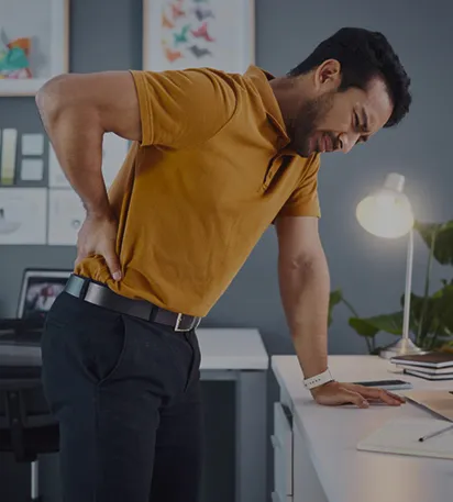 Person experiencing lower back relief